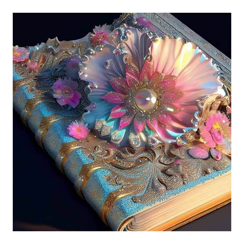 Colored Flower Magic Book - Full Round Drill Diamond Painting 30*30CM
