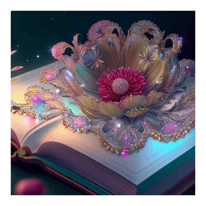 Colored Flower Magic Book - Full Round Drill Diamond Painting 30*30CM