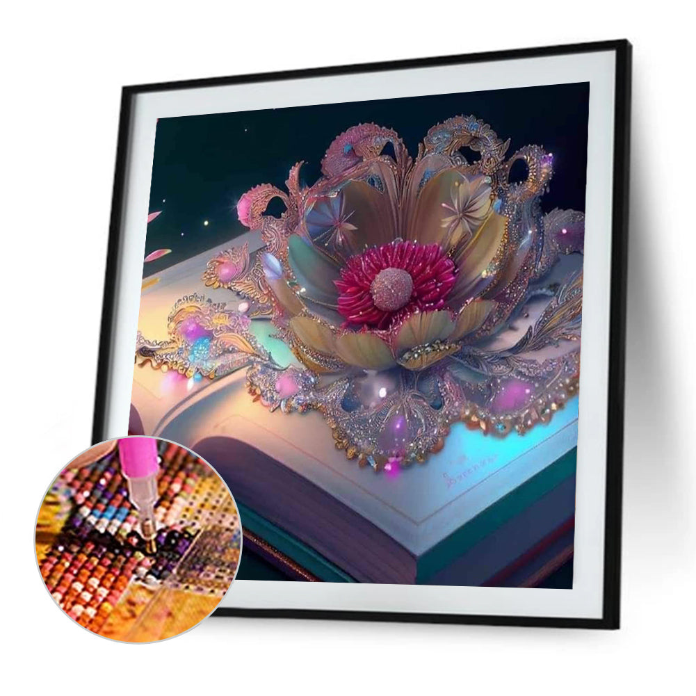 Colored Flower Magic Book - Full Round Drill Diamond Painting 30*30CM