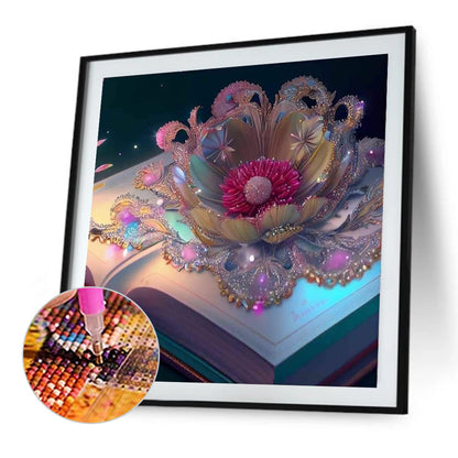 Colored Flower Magic Book - Full Round Drill Diamond Painting 30*30CM