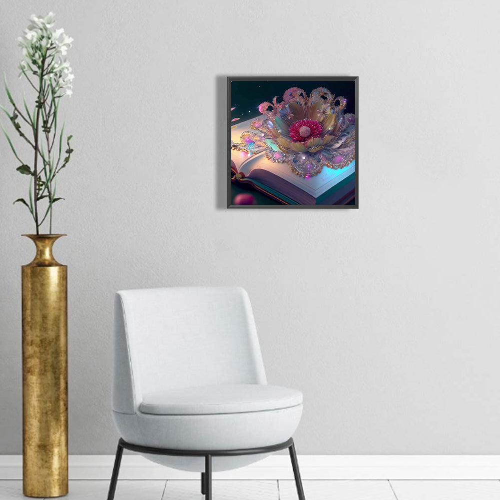 Colored Flower Magic Book - Full Round Drill Diamond Painting 30*30CM