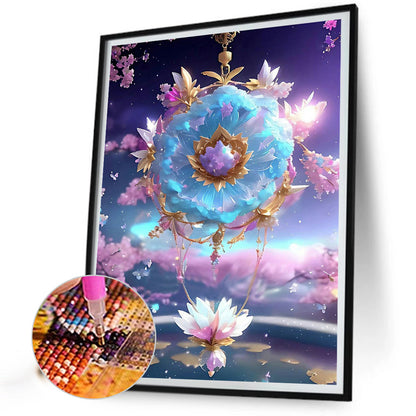 Romantic Flowers Purple Wind Chimes - Full Round Drill Diamond Painting 30*40CM