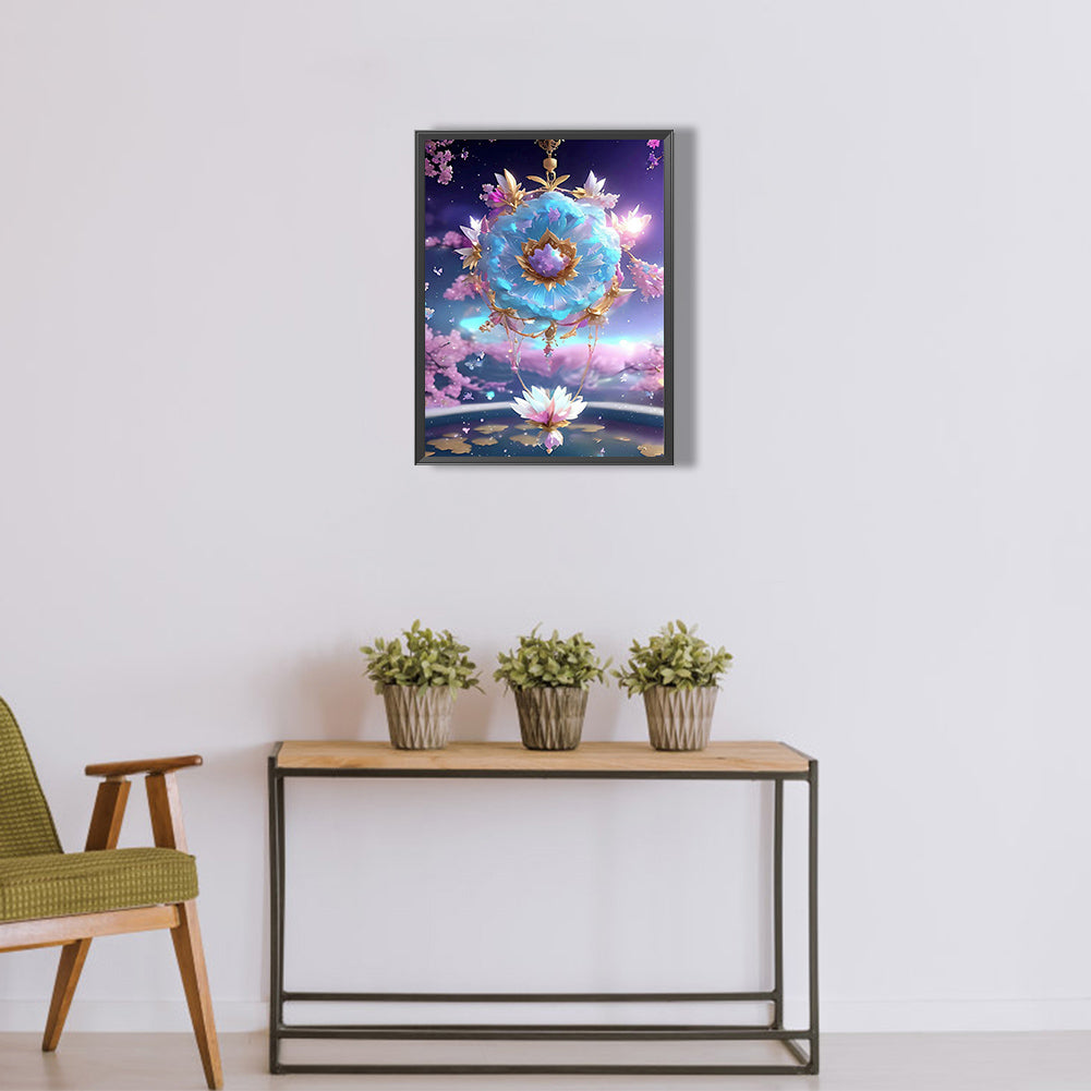 Romantic Flowers Purple Wind Chimes - Full Round Drill Diamond Painting 30*40CM