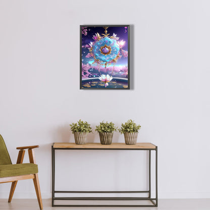 Romantic Flowers Purple Wind Chimes - Full Round Drill Diamond Painting 30*40CM
