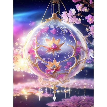 Romantic Flowers Purple Wind Chimes - Full Round Drill Diamond Painting 30*40CM