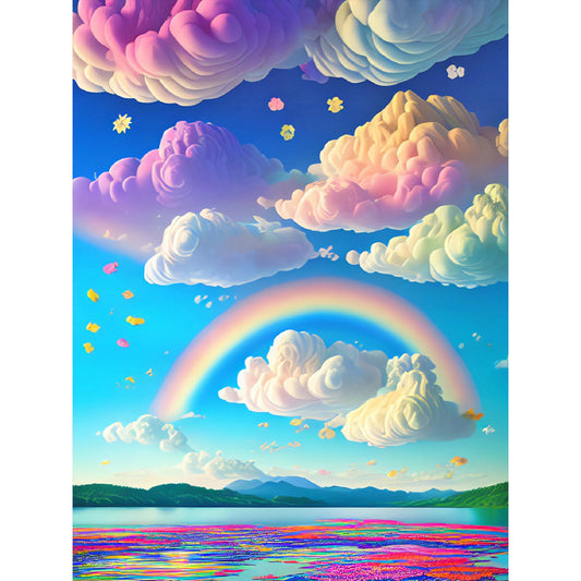 Rainbow Clouds - Full Round Drill Diamond Painting 30*40CM