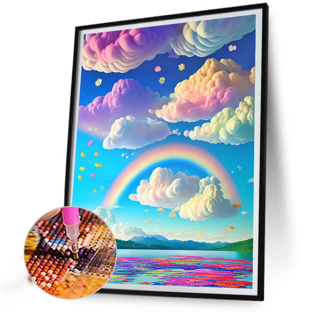 Rainbow Clouds - Full Round Drill Diamond Painting 30*40CM