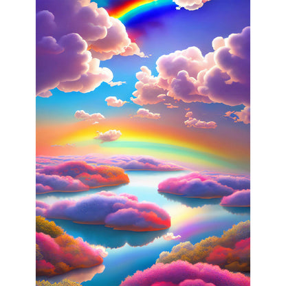 Rainbow Clouds - Full Round Drill Diamond Painting 30*40CM