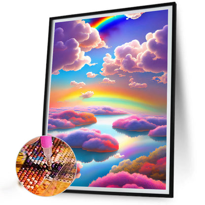 Rainbow Clouds - Full Round Drill Diamond Painting 30*40CM