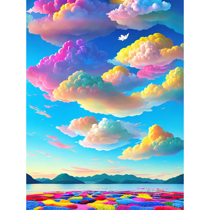 Rainbow Clouds - Full Round Drill Diamond Painting 30*40CM