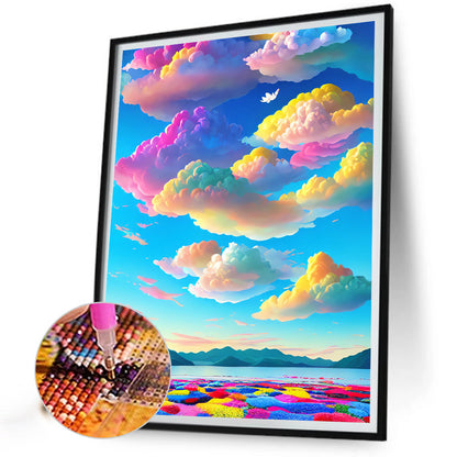 Rainbow Clouds - Full Round Drill Diamond Painting 30*40CM