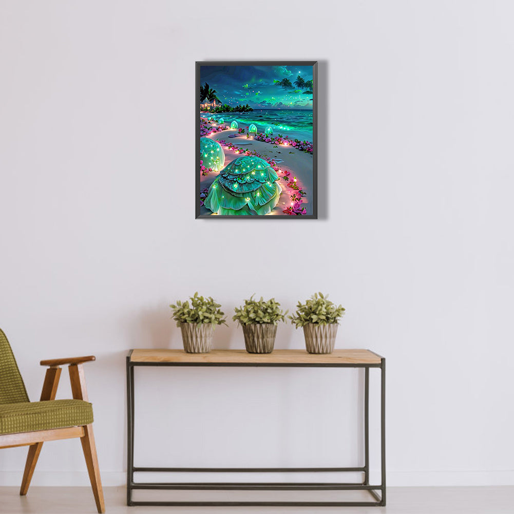 Green Beach - Full Round Drill Diamond Painting 30*40CM