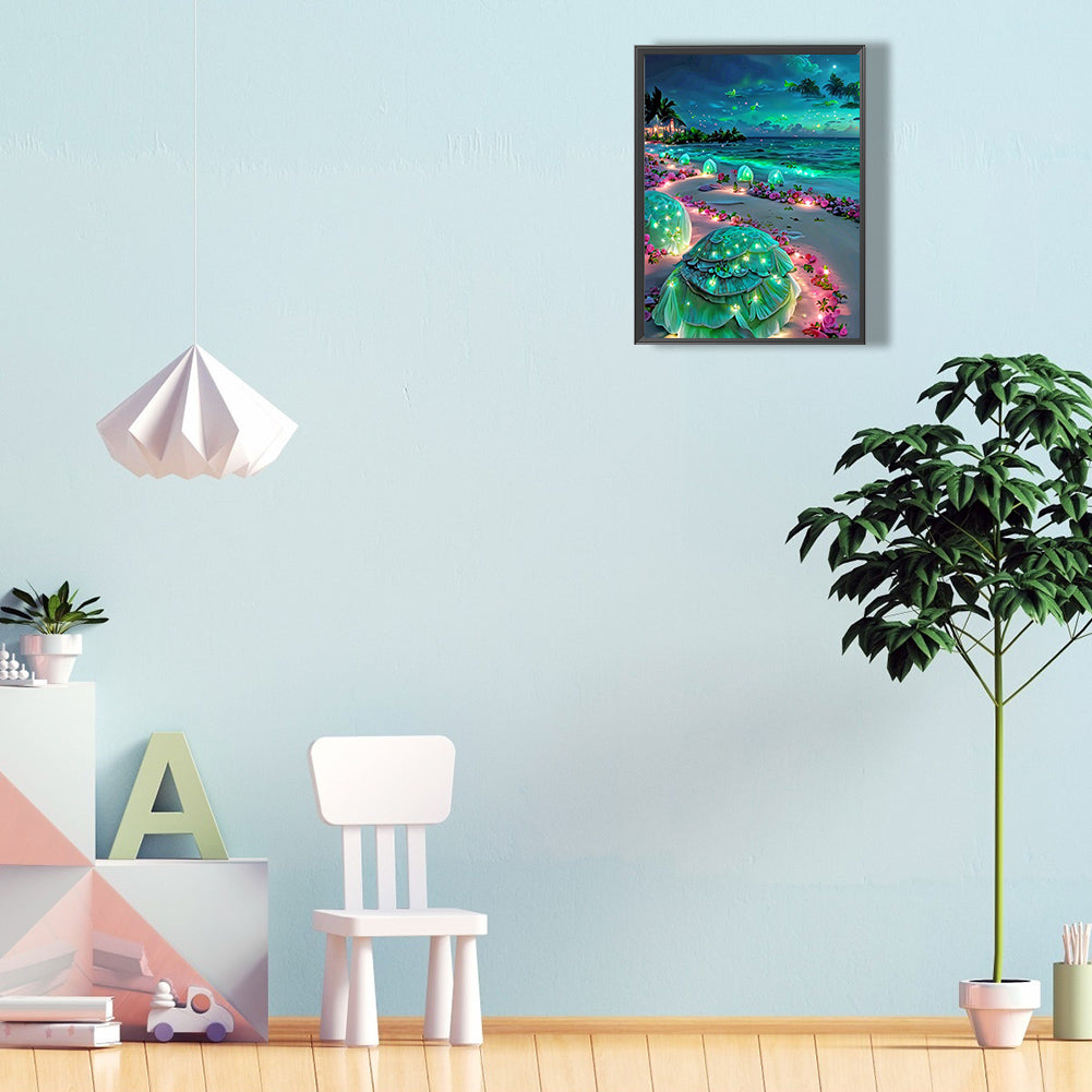 Green Beach - Full Round Drill Diamond Painting 30*40CM