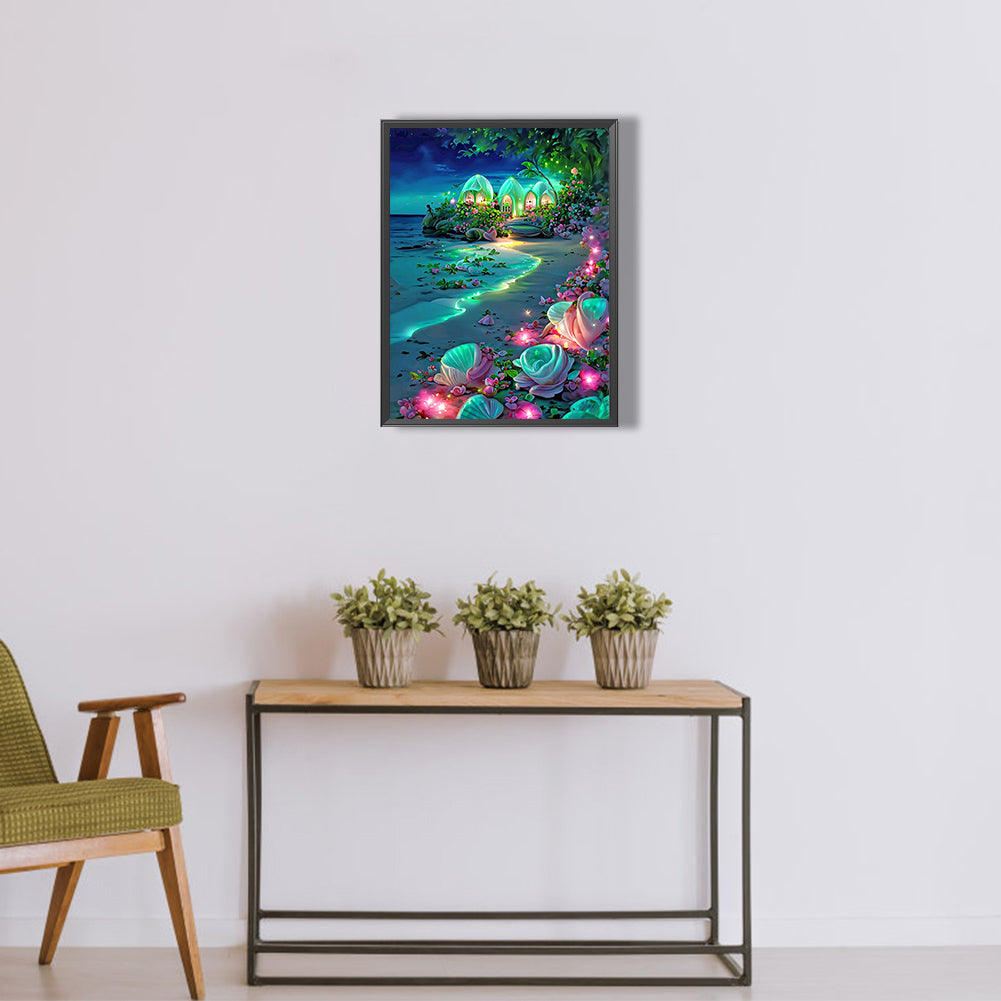 Green Beach - Full Round Drill Diamond Painting 30*40CM
