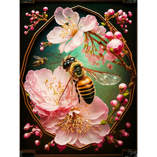 Flower Bee - Full Round Drill Diamond Painting 30*40CM