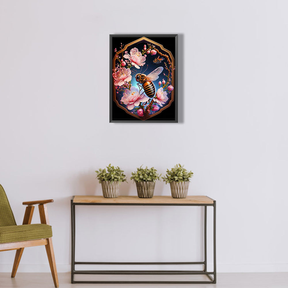 Flower Bee - Full Round Drill Diamond Painting 30*40CM