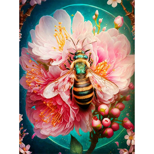 Flower Bee - Full Round Drill Diamond Painting 30*40CM