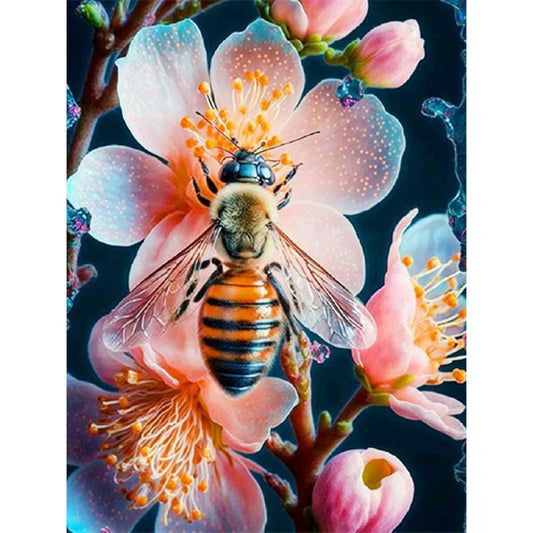 Flower Bee - Full Round Drill Diamond Painting 30*40CM