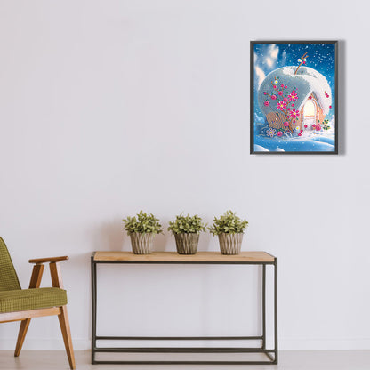 Fairy Tale Cottage With Beautiful Grass And Trees-O630*40cm(canvas) -special shaped drill diamond painting