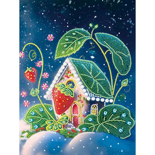 Fairy Tale Cottage With Beautiful Grass And Trees - Special Shaped Drill Diamond Painting 30*40CM