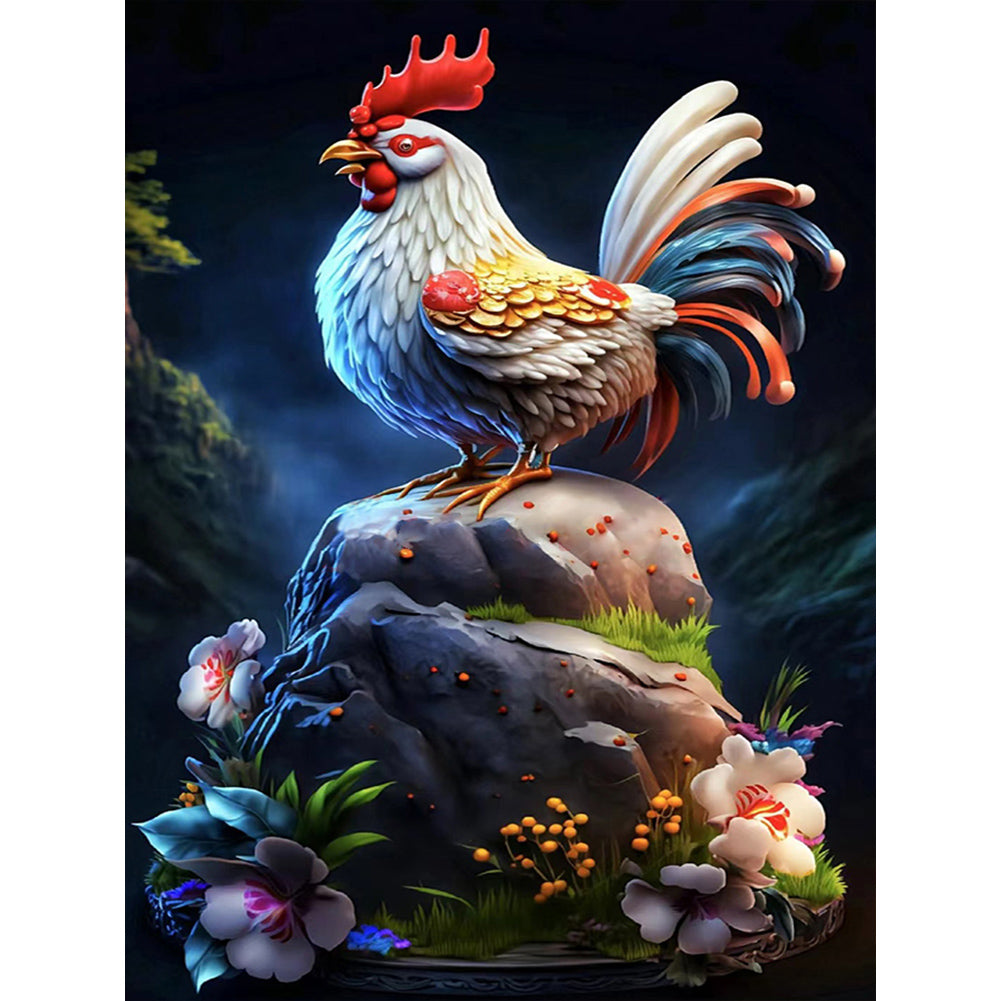 Rooster Independence - Full Round Drill Diamond Painting 30*40CM