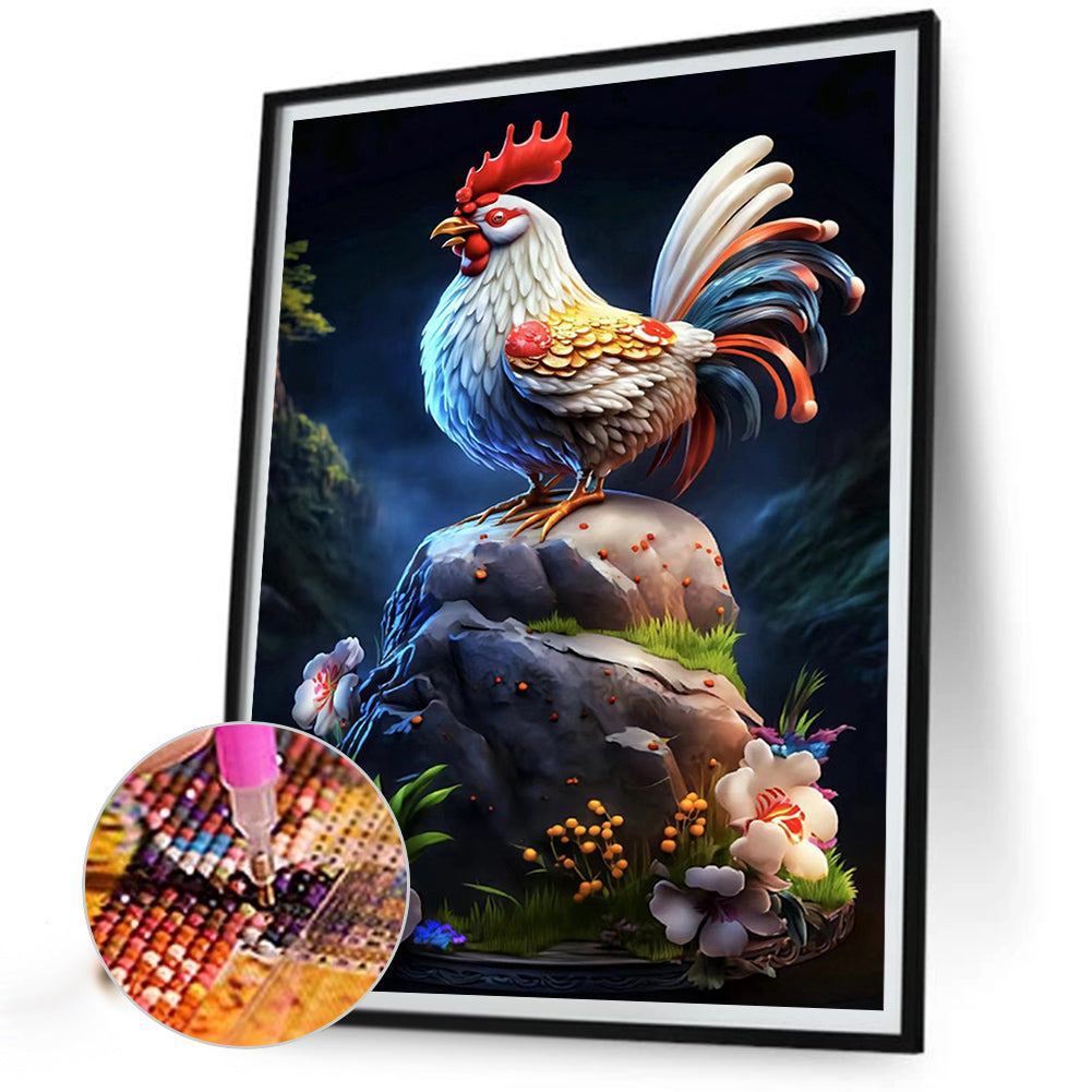 Rooster Independence - Full Round Drill Diamond Painting 30*40CM