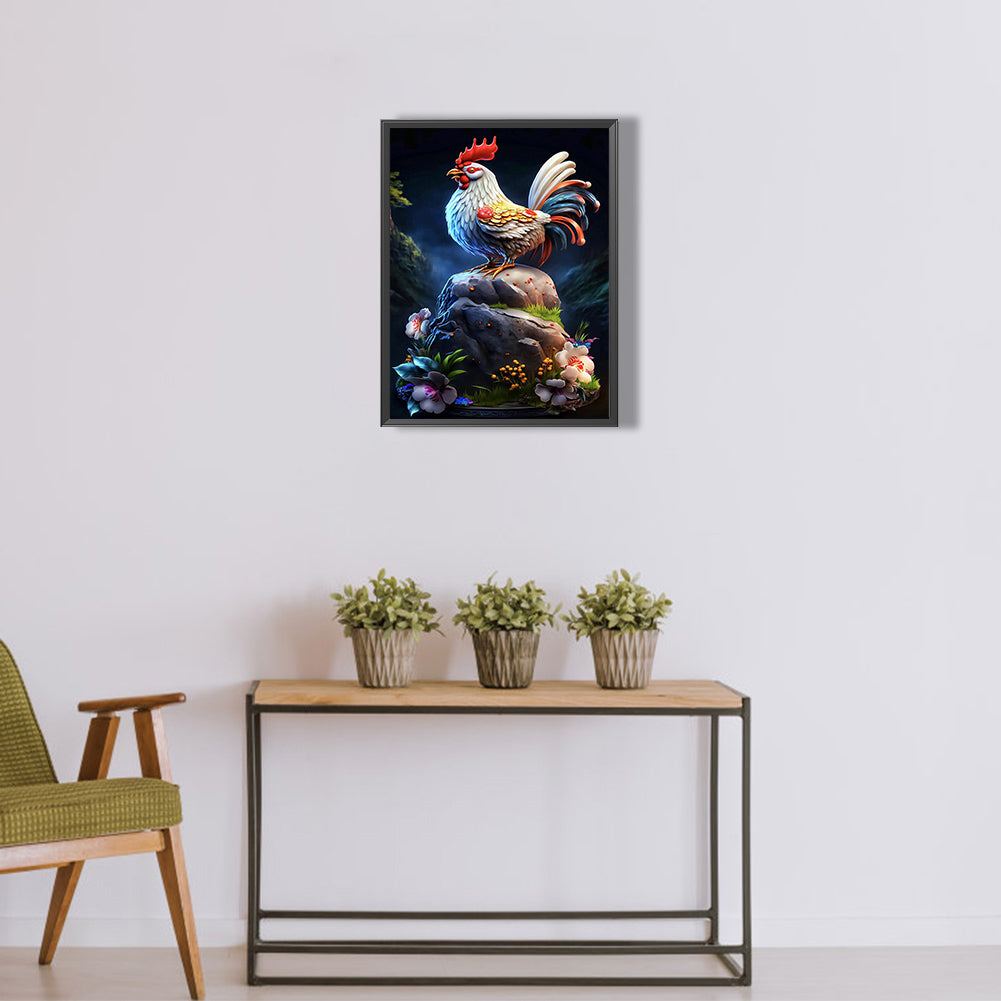 Rooster Independence - Full Round Drill Diamond Painting 30*40CM