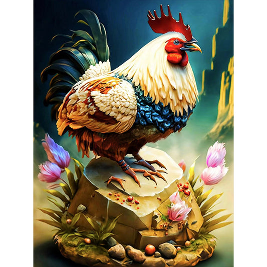 Rooster Independence - Full Round Drill Diamond Painting 30*40CM