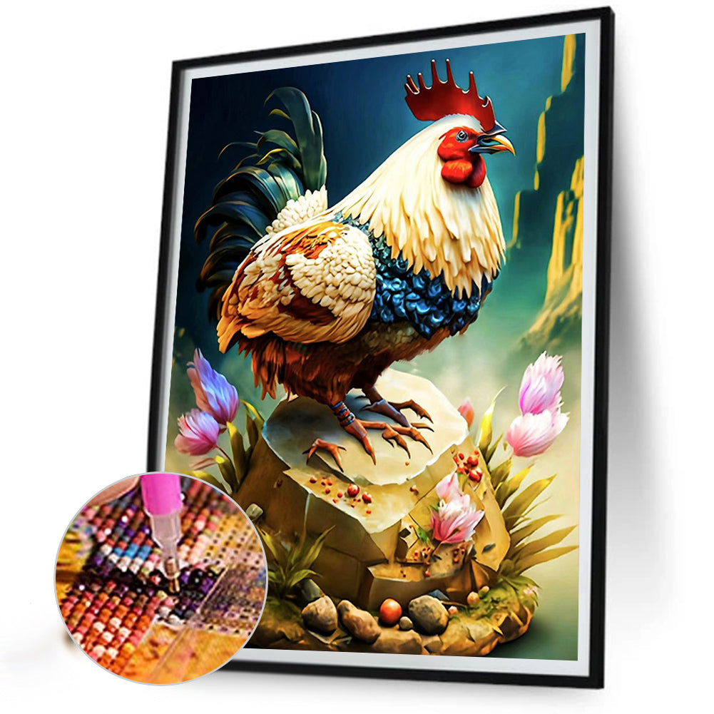 Rooster Independence - Full Round Drill Diamond Painting 30*40CM