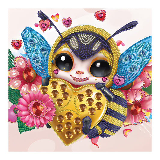 Cartoon Bee Holding A Heart - Special Shaped Drill Diamond Painting 30*30CM