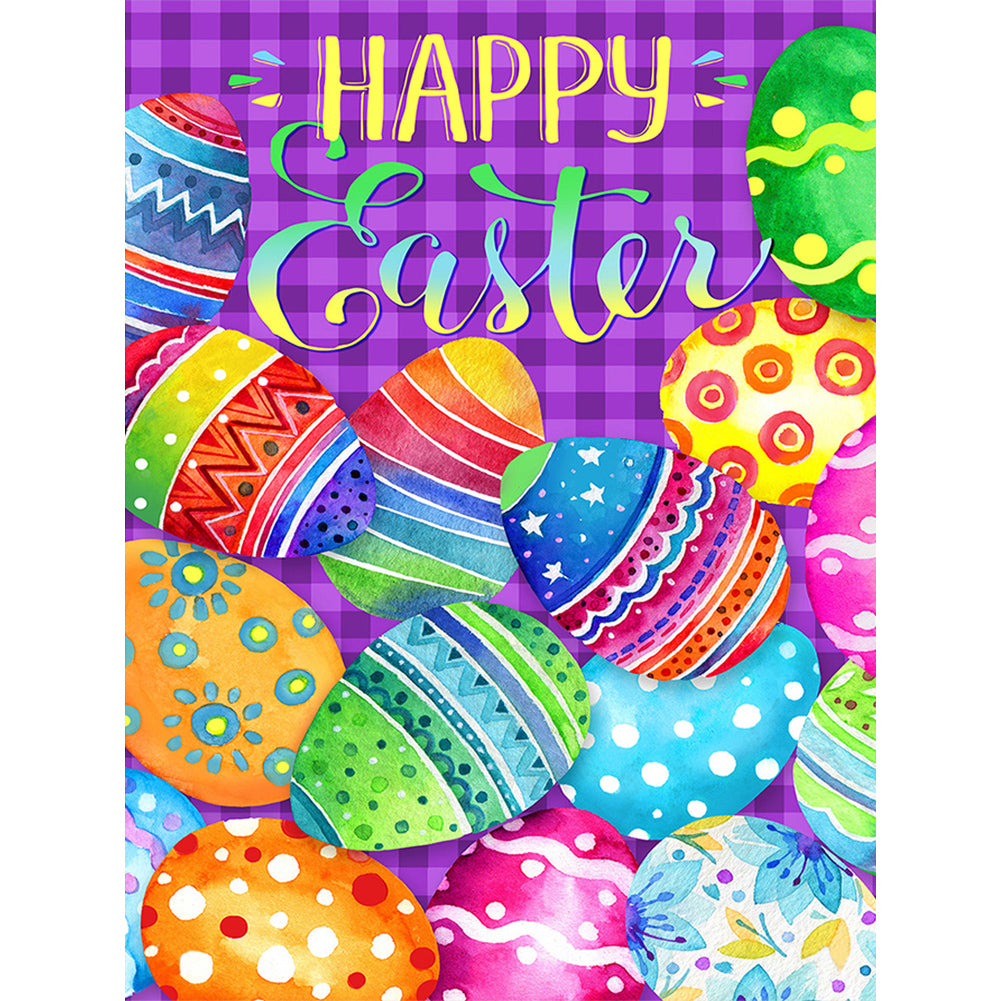 Happy Easter Eggs - Full Round Drill Diamond Painting 40*50CM