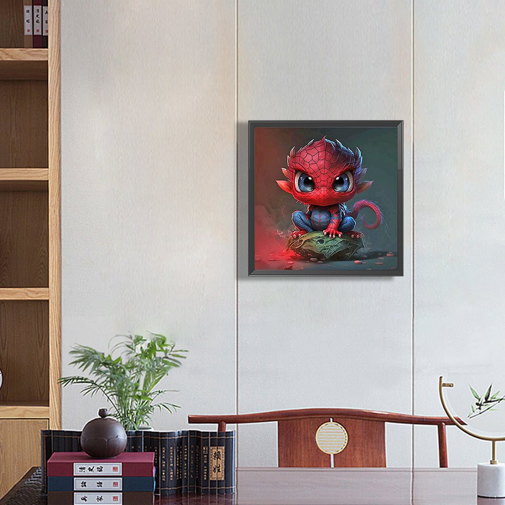 Marvel Spiderman Dragon - Full Round Drill Diamond Painting 30*30CM