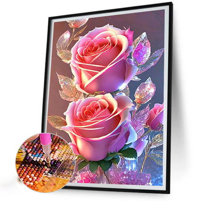 Glitter Rose - Full Round Drill Diamond Painting 30*40CM