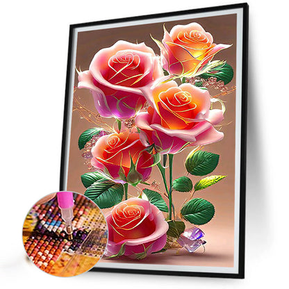 Glitter Rose - Full Round Drill Diamond Painting 30*40CM