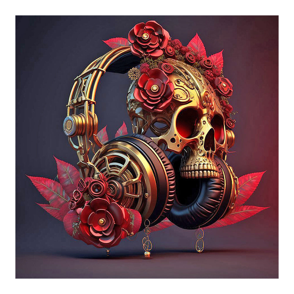 Unique Red Headphones - Full Round Drill Diamond Painting 30*30CM
