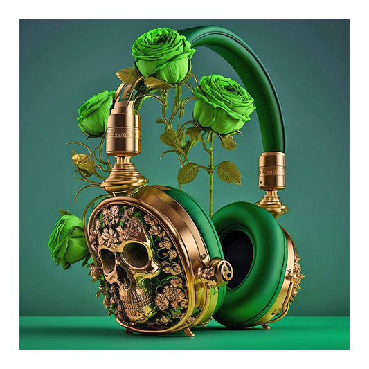 Unique Green Headphones - Full Round Drill Diamond Painting 30*30CM