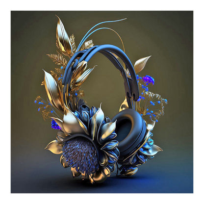 Unique Blue Headphones - Full Round Drill Diamond Painting 30*30CM