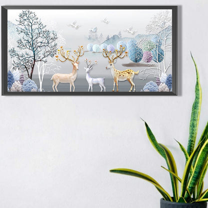 Embossed Elk - Full Round Drill Diamond Painting 80*40CM