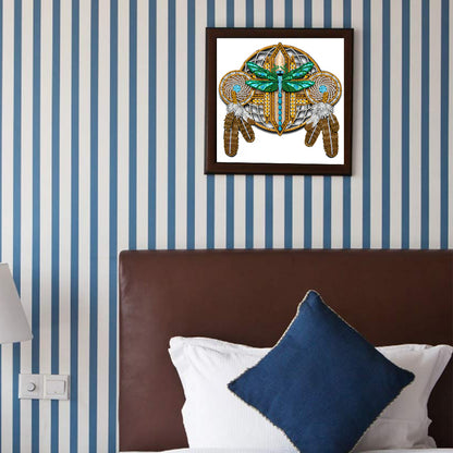 Dragonfly Mandala Dream Catcher - Special Shaped Drill Diamond Painting 30*30CM