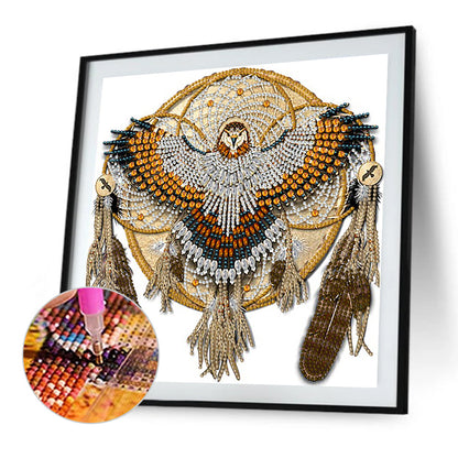 Owl Mandala Dream Catcher - Special Shaped Drill Diamond Painting 30*30CM