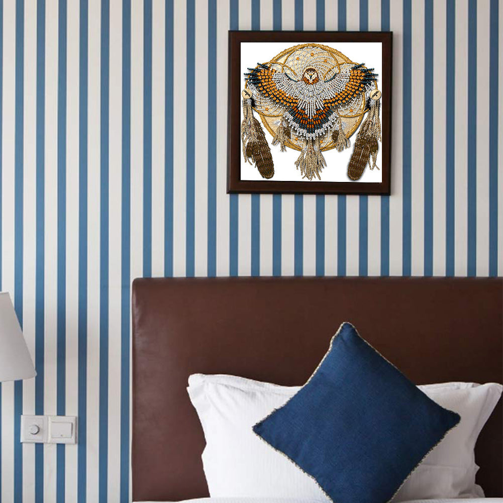 Owl Mandala Dream Catcher - Special Shaped Drill Diamond Painting 30*30CM