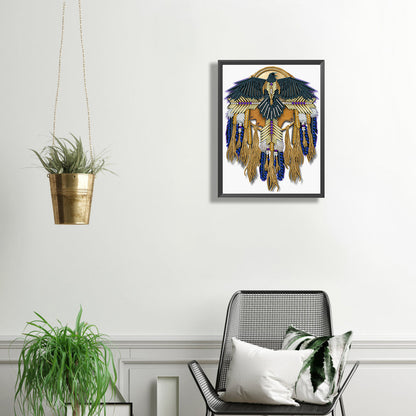 Native Raven Mandala Dream Catcher - Special Shaped Drill Diamond Painting 30*40CM