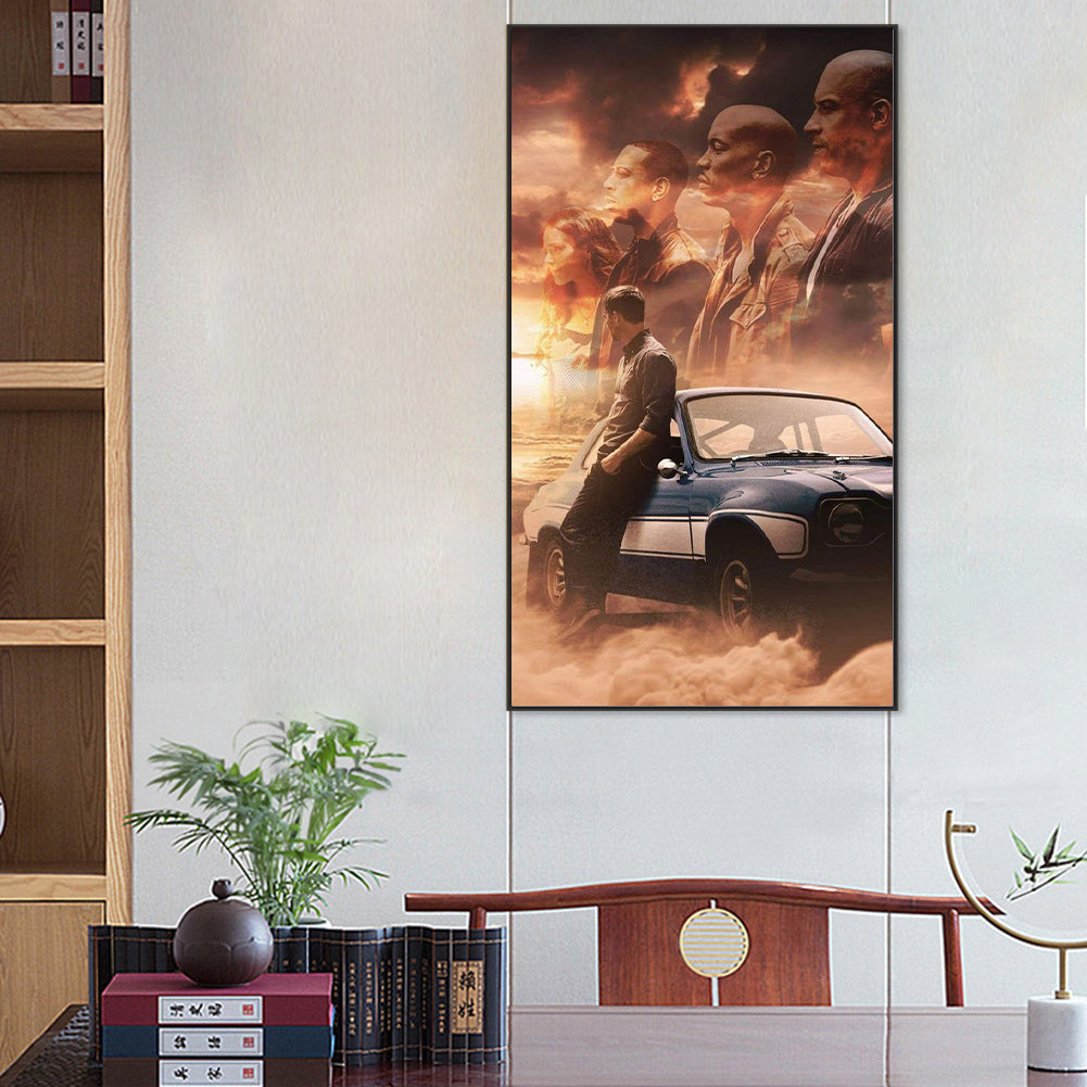 Fast And Furious 7 - Full Square Drill Diamond Painting 50*100CM