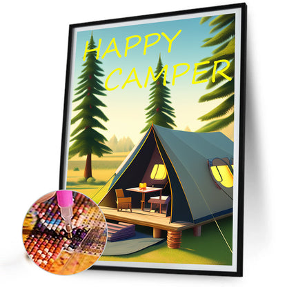 Camping - Full Round Drill Diamond Painting 30*40CM
