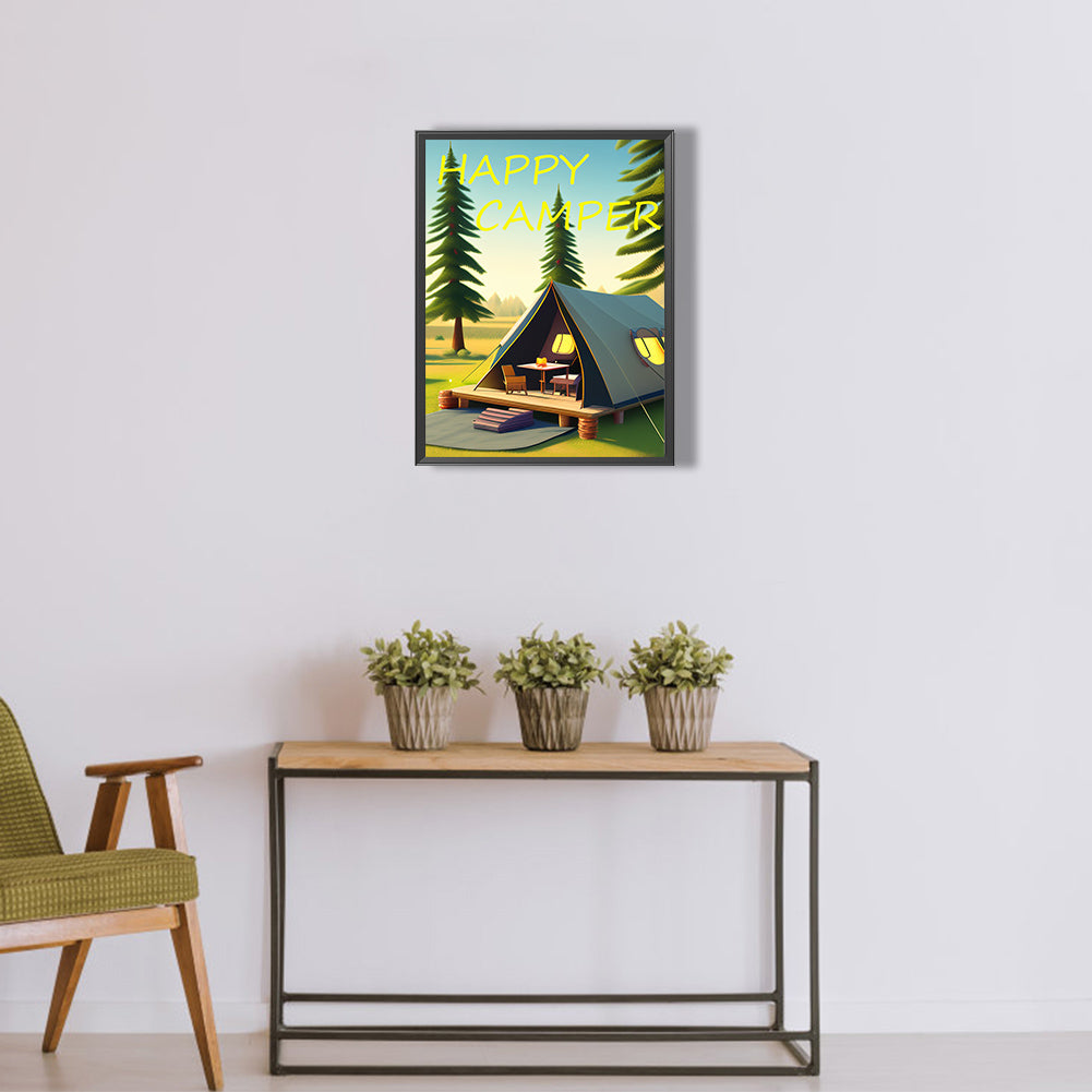 Camping - Full Round Drill Diamond Painting 30*40CM