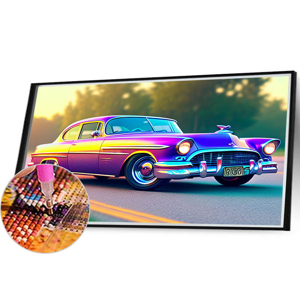 Retro Car - Full Round Drill Diamond Painting 40*30CM