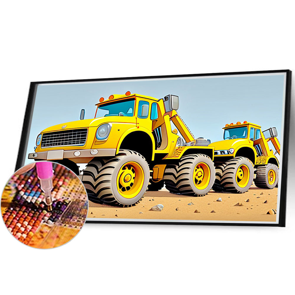 Engineering Vehicle - Full Round Drill Diamond Painting 40*30CM