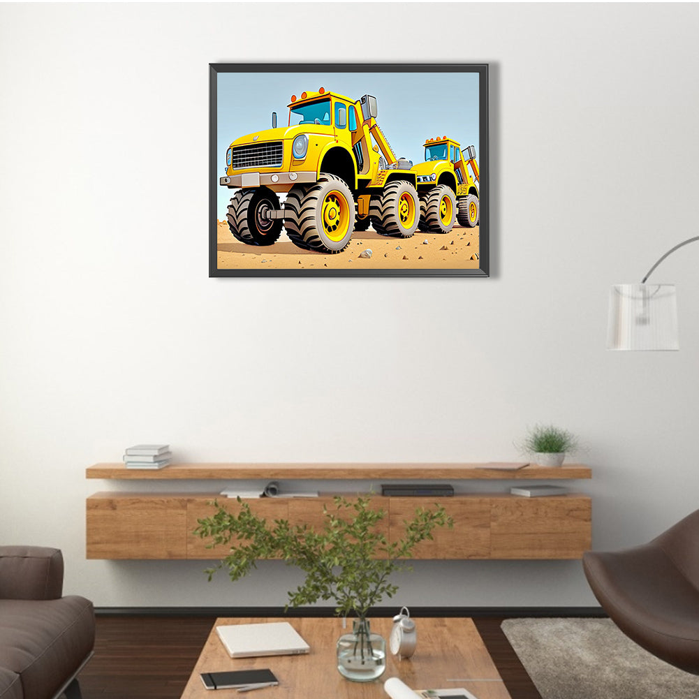 Engineering Vehicle - Full Round Drill Diamond Painting 40*30CM