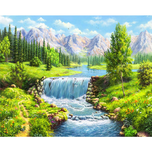 Mountain River - Full Round Drill Diamond Painting 50*40CM