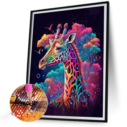 Colorful Giraffe - Full Round Drill Diamond Painting 30*40CM